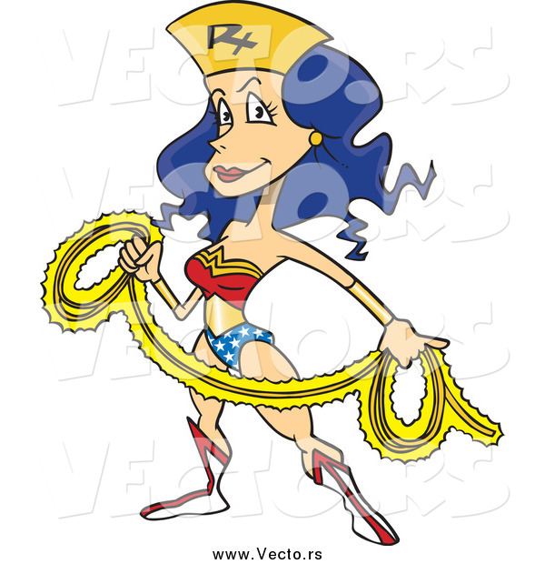 vector-of-a-super-hero-wonder-nurse-with-a-rope-by-ron-leishman-26097